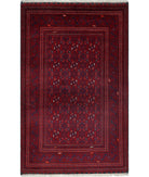 Afghan 3'8'' X 5'9'' Hand-Knotted Wool Rug 3'8'' x 5'9'' (110 X 173) / Red / N/A