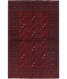 Afghan 3'8'' X 5'11'' Hand-Knotted Wool Rug 3'8'' x 5'11'' (110 X 178) / Red / N/A