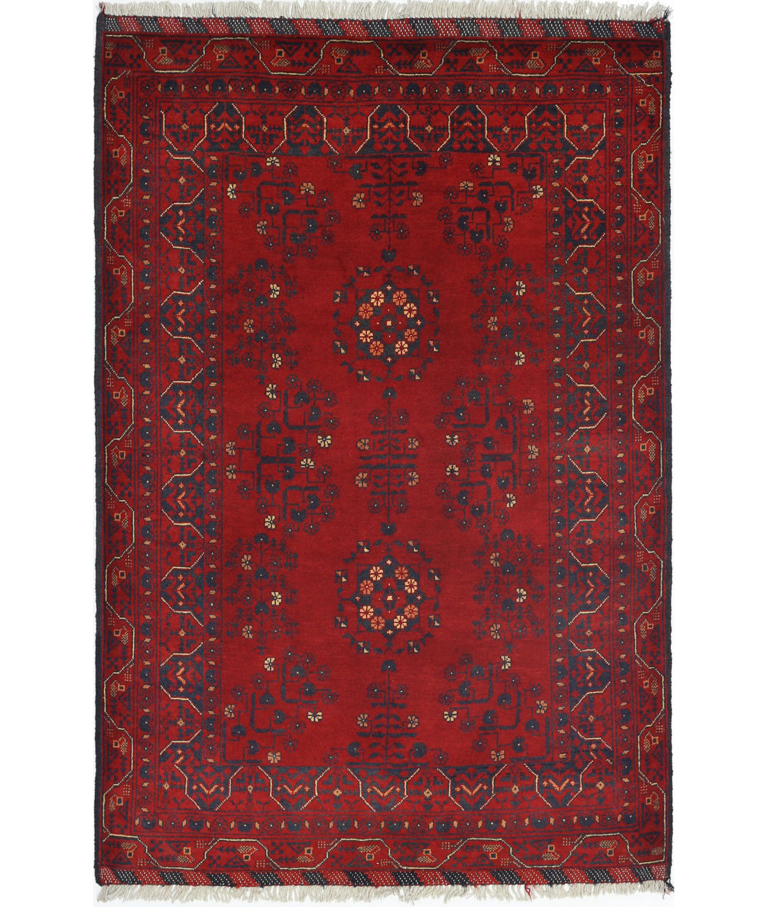 Afghan 3'3'' X 4'10'' Hand-Knotted Wool Rug 3'3'' x 4'10'' (98 X 145) / Red / N/A