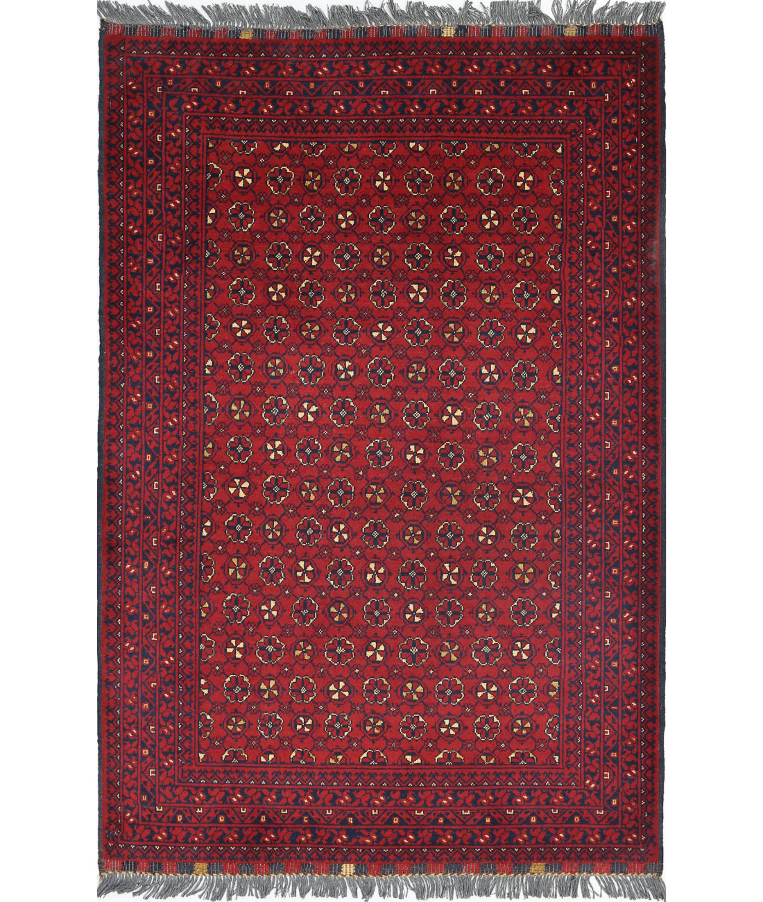 Afghan 3'4'' X 4'10'' Hand-Knotted Wool Rug 3'4'' x 4'10'' (100 X 145) / Red / N/A