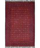 Afghan 3'4'' X 4'10'' Hand-Knotted Wool Rug 3'4'' x 4'10'' (100 X 145) / Red / N/A