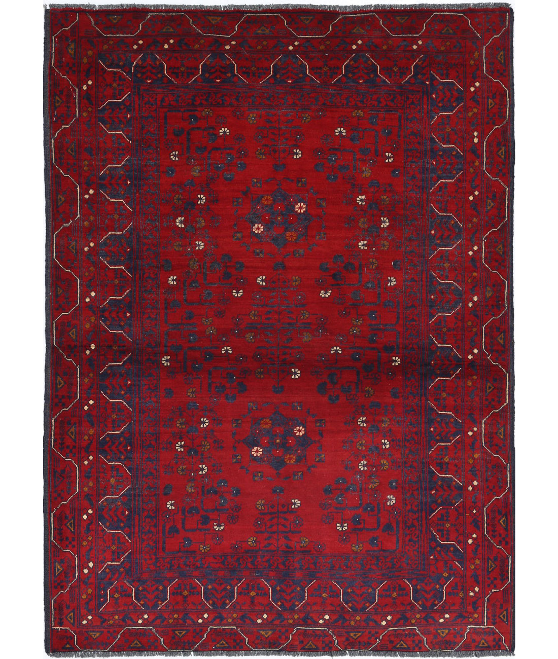 Afghan 3'4'' X 4'8'' Hand-Knotted Wool Rug 3'4'' x 4'8'' (100 X 140) / Red / N/A