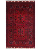 Afghan 3'5'' X 5'5'' Hand-Knotted Wool Rug 3'5'' x 5'5'' (103 X 163) / Red / N/A