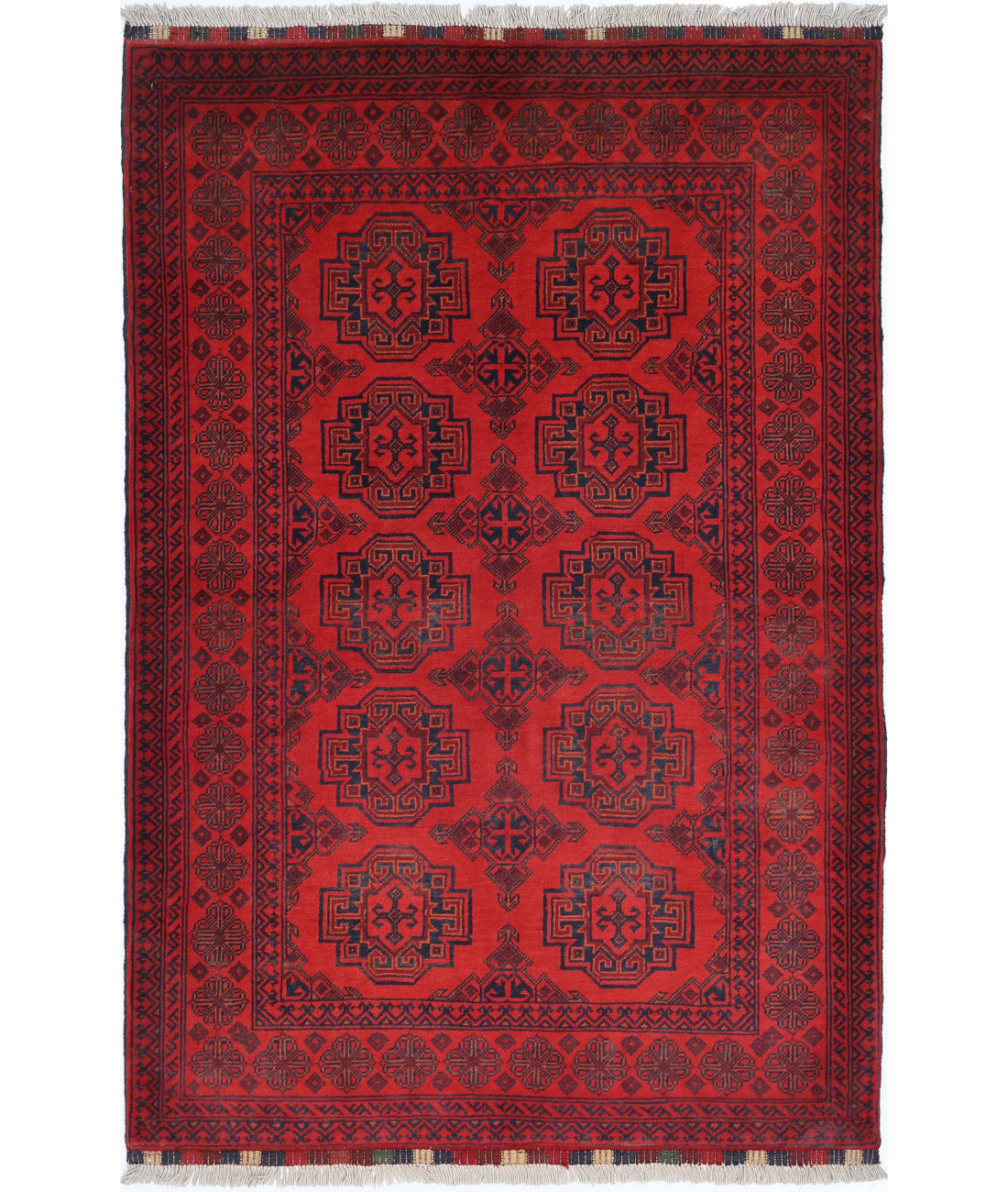 Afghan 3'5'' X 5'2'' Hand-Knotted Wool Rug 3'5'' x 5'2'' (103 X 155) / Red / N/A