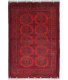 Afghan 3'5'' X 5'2'' Hand-Knotted Wool Rug 3'5'' x 5'2'' (103 X 155) / Red / N/A