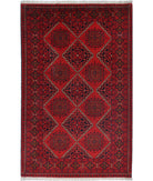 Afghan 3'3'' X 5'3'' Hand-Knotted Wool Rug 3'3'' x 5'3'' (98 X 158) / Red / N/A