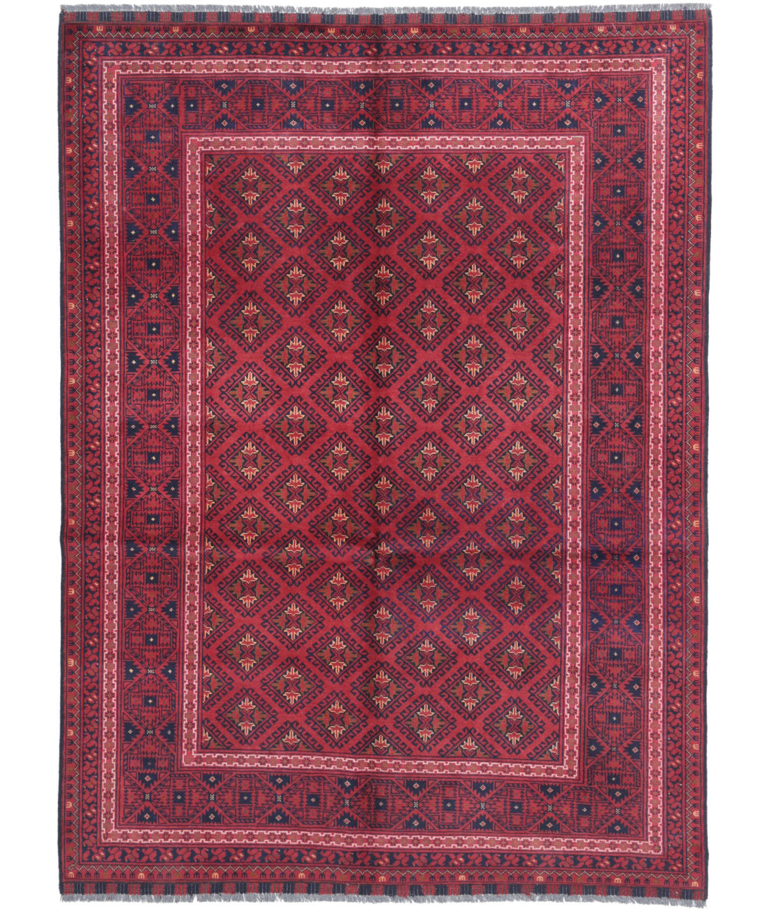 Afghan 4'9'' X 6'5'' Hand-Knotted Wool Rug 4'9'' x 6'5'' (143 X 193) / Red / N/A