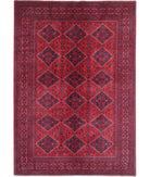 Afghan 6'5'' X 9'4'' Hand-Knotted Wool Rug 6'5'' x 9'4'' (193 X 280) / Red / N/A