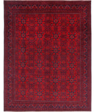 Afghan 8'1'' X 10'7'' Hand-Knotted Wool Rug 8'1'' x 10'7'' (243 X 318) / Red / N/A