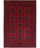 Afghan 6'6'' X 9'4'' Hand-Knotted Wool Rug 6'6'' x 9'4'' (195 X 280) / Red / N/A