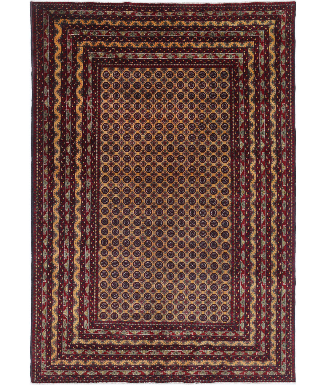 Afghan 6'3'' X 9'2'' Hand-Knotted Wool Rug 6'3'' x 9'2'' (188 X 275) / Red / N/A