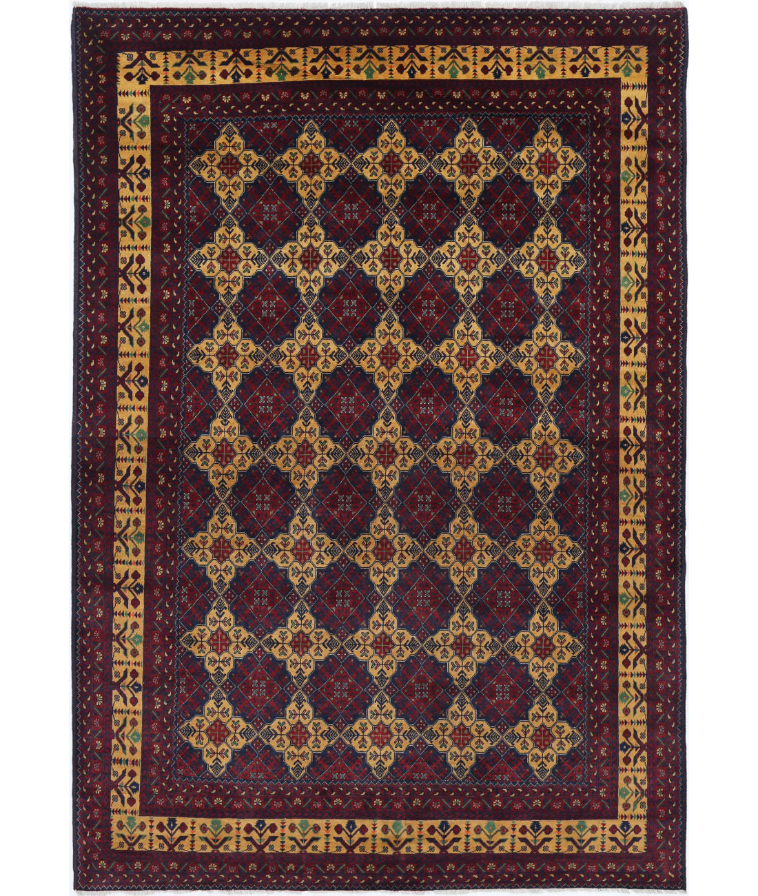 Afghan 6'6'' X 9'4'' Hand-Knotted Wool Rug 6'6'' x 9'4'' (195 X 280) / Red / N/A