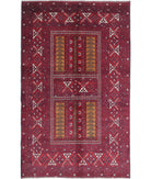 Afghan 5'2'' X 8'5'' Hand-Knotted Wool Rug 5'2'' x 8'5'' (155 X 253) / Red / N/A