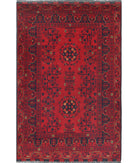 Afghan 3'4'' X 5'0'' Hand-Knotted Wool Rug 3'4'' x 5'0'' (100 X 150) / Red / N/A