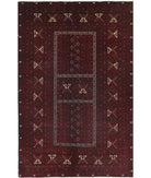 Afghan 5'2'' X 7'9'' Hand-Knotted Wool Rug 5'2'' x 7'9'' (155 X 233) / Red / N/A