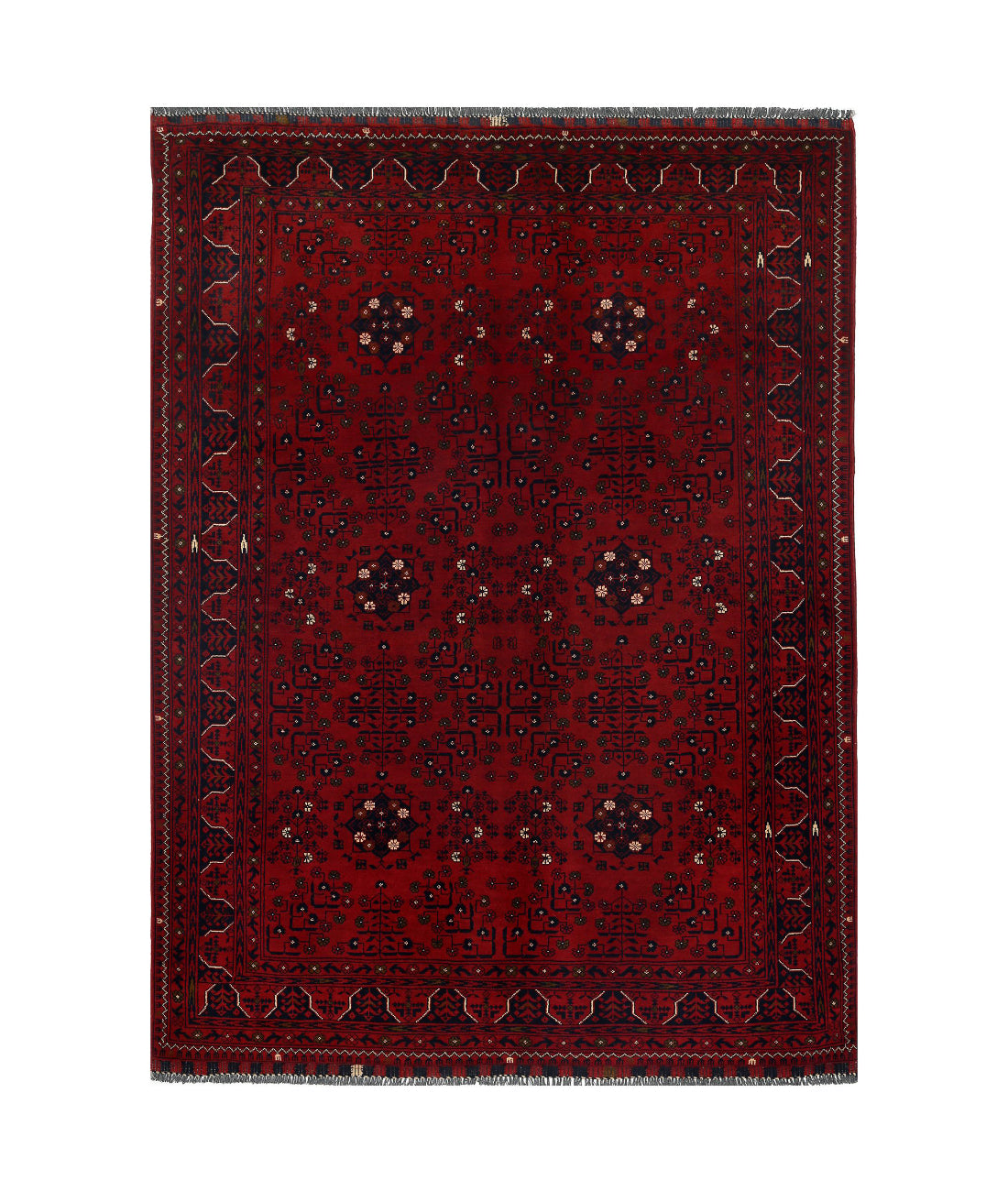 Afghan 5'1'' X 6'9'' Hand-Knotted Wool Rug 5'1'' x 6'9'' (153 X 203) / Red / N/A