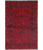 Afghan 3'2'' X 4'10'' Hand-Knotted Wool Rug 3'2'' x 4'10'' (95 X 145) / Red / N/A