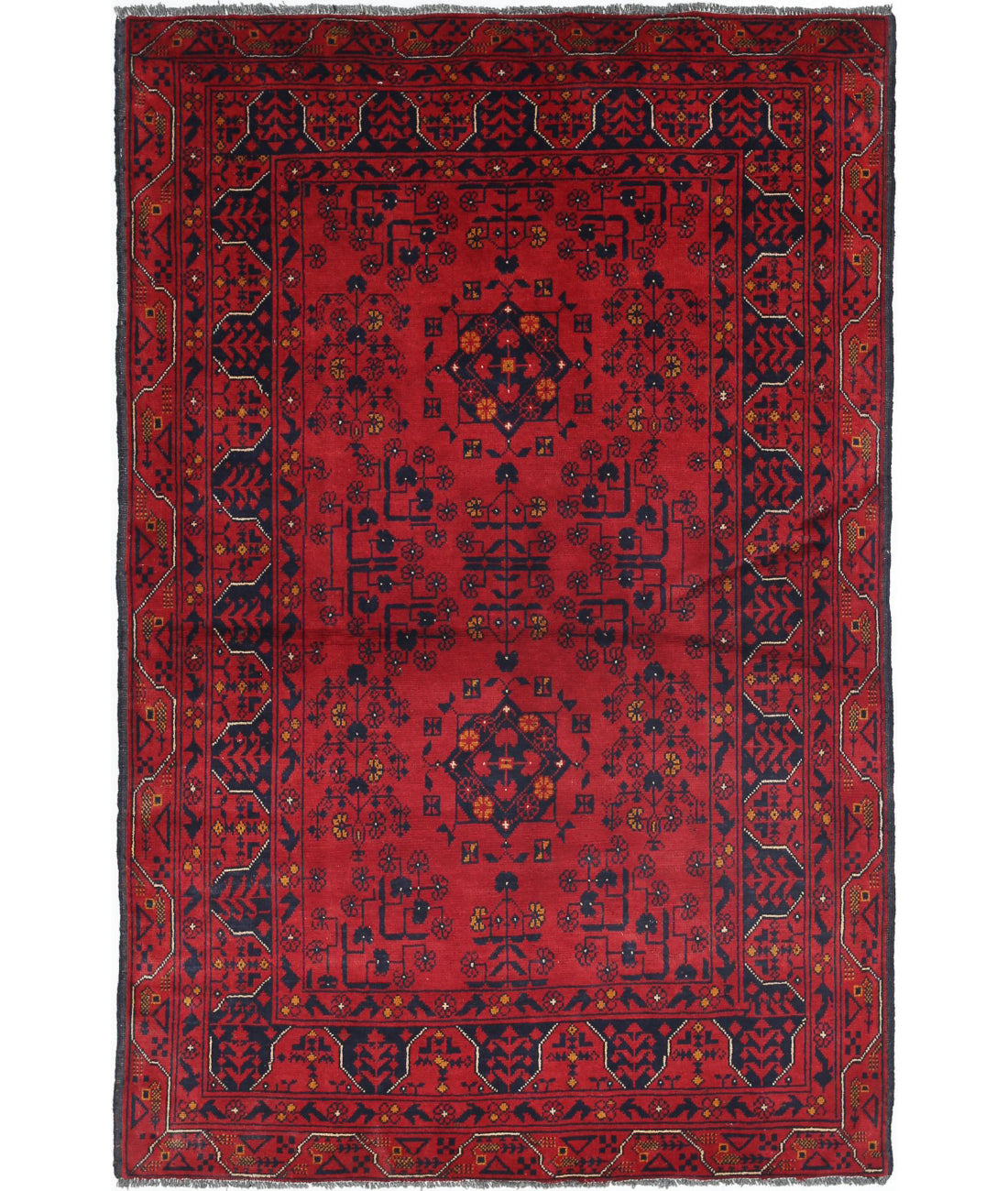 Afghan 3'3'' X 4'11'' Hand-Knotted Wool Rug 3'3'' x 4'11'' (98 X 148) / Red / N/A