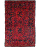 Afghan 3'3'' X 4'11'' Hand-Knotted Wool Rug 3'3'' x 4'11'' (98 X 148) / Red / N/A