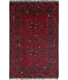 Afghan 3'0'' X 4'10'' Hand-Knotted Wool Rug 3'0'' x 4'10'' (90 X 145) / Red / N/A