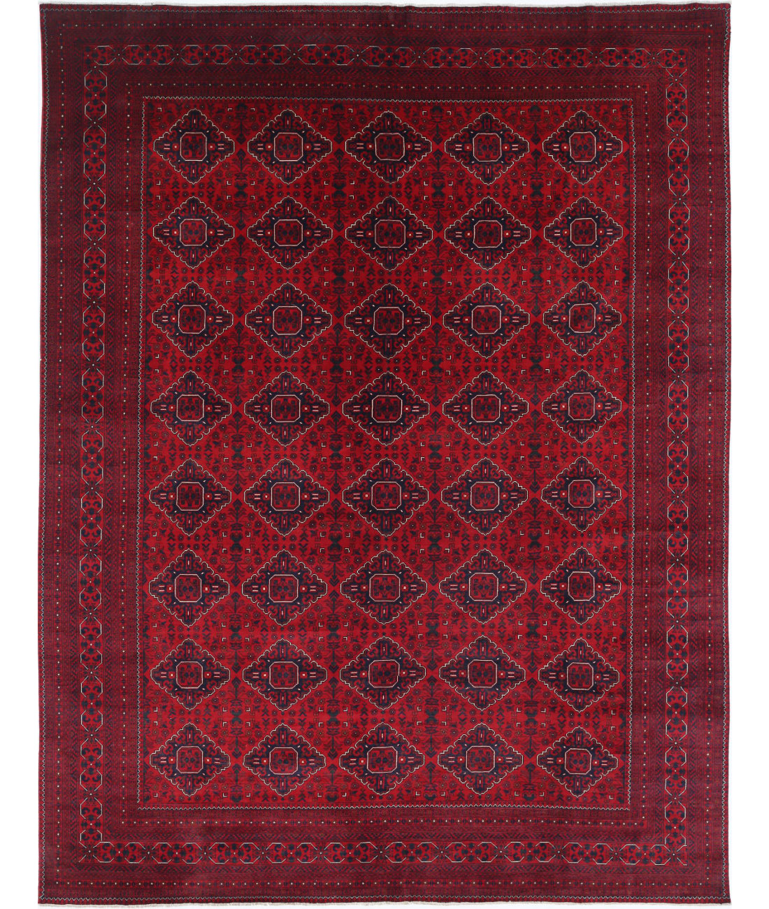 Afghan 9'9'' X 12'9'' Hand-Knotted Wool Rug 9'9'' x 12'9'' (293 X 383) / Red / N/A