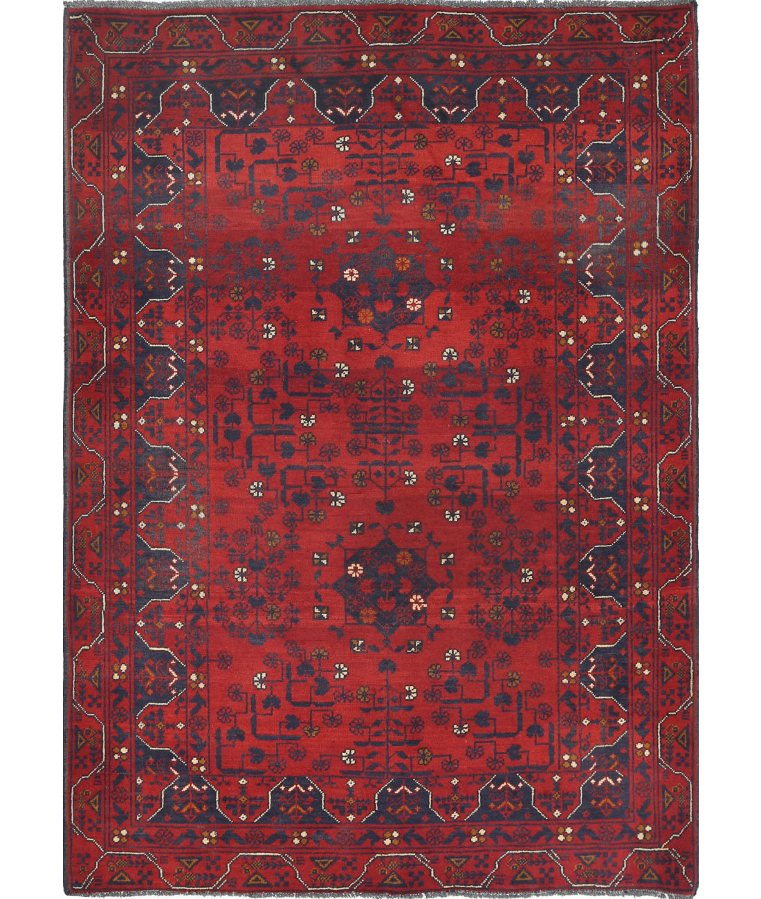 Afghan 3'4'' X 4'8'' Hand-Knotted Wool Rug 3'4'' x 4'8'' (100 X 140) / Red / N/A