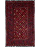 Afghan 3'2'' X 5'0'' Hand-Knotted Wool Rug 3'2'' x 5'0'' (95 X 150) / Red / N/A