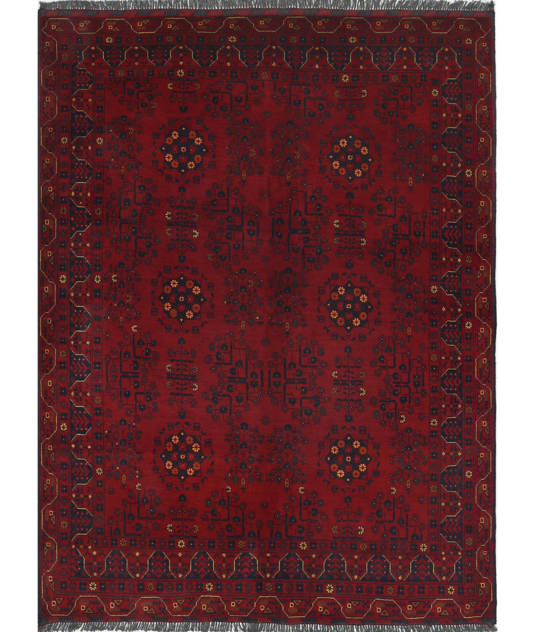 Afghan 4'11'' X 6'6'' Hand-Knotted Wool Rug 4'11'' x 6'6'' (148 X 195) / Red / N/A