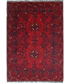 Afghan 3'4'' X 4'11'' Hand-Knotted Wool Rug 3'4'' x 4'11'' (100 X 148) / Red / N/A