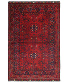 Afghan 3'3'' X 4'9'' Hand-Knotted Wool Rug 3'3'' x 4'9'' (98 X 143) / Red / N/A