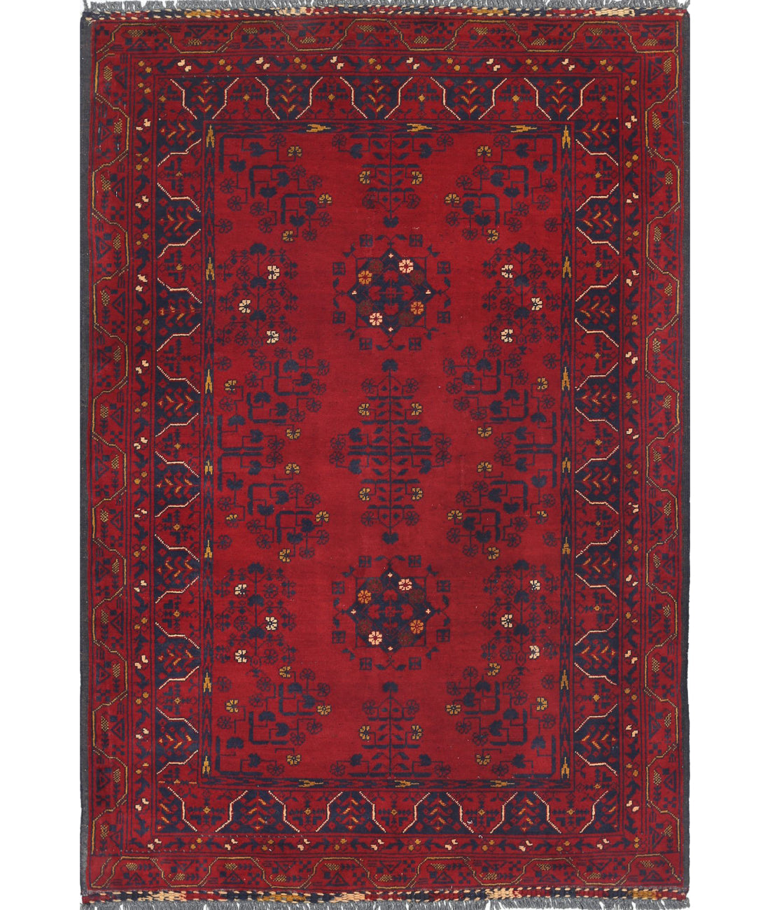 Afghan 3'3'' X 4'10'' Hand-Knotted Wool Rug 3'3'' x 4'10'' (98 X 145) / Red / N/A