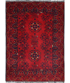 Afghan 3'3'' X 4'7'' Hand-Knotted Wool Rug 3'3'' x 4'7'' (98 X 138) / Red / N/A