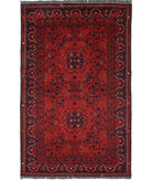 Afghan 3'1'' X 5'0'' Hand-Knotted Wool Rug 3'1'' x 5'0'' (93 X 150) / Red / N/A