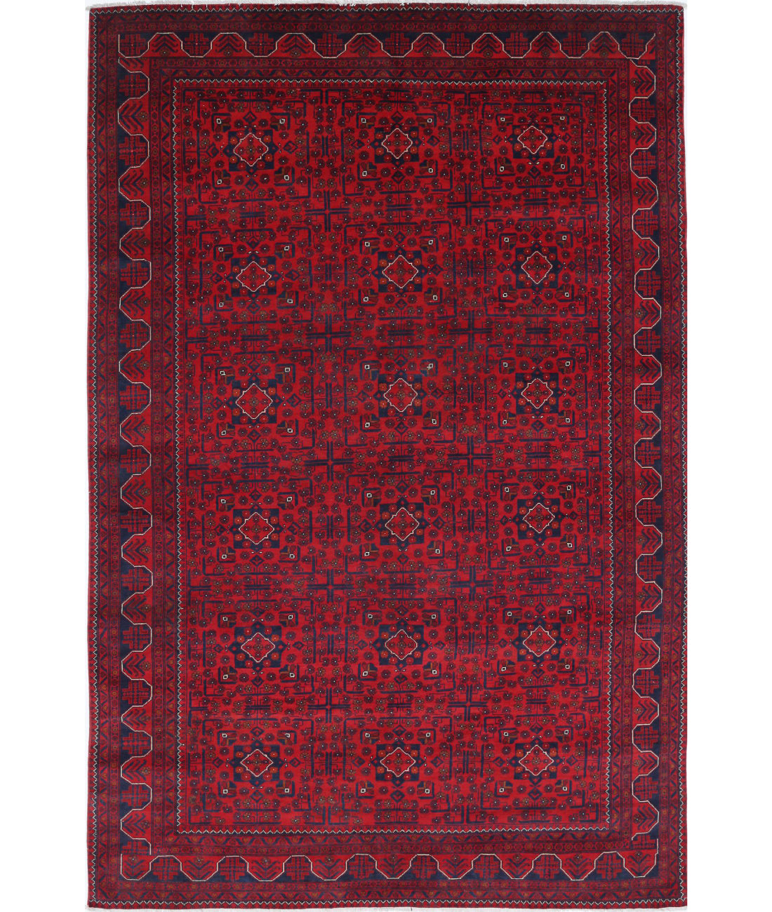 Afghan 6'4'' X 9'7'' Hand-Knotted Wool Rug 6'4'' x 9'7'' (190 X 288) / Red / N/A