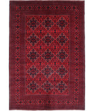 Afghan 6'7'' X 9'9'' Hand-Knotted Wool Rug 6'7'' x 9'9'' (198 X 293) / Red / N/A