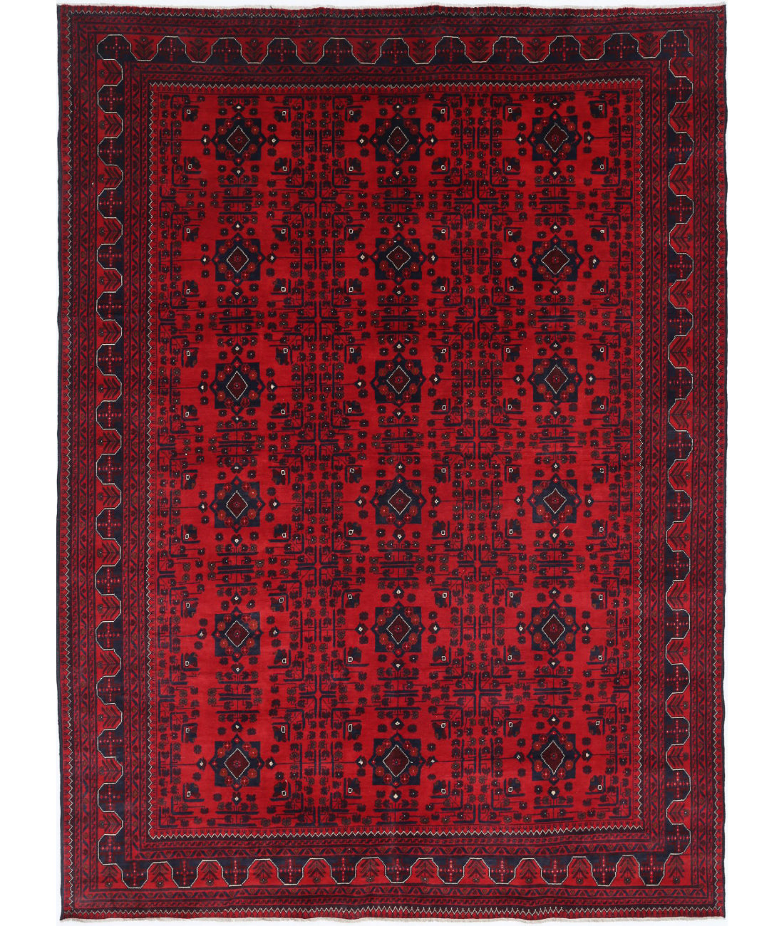 Afghan 6'7'' X 9'4'' Hand-Knotted Wool Rug 6'7'' x 9'4'' (198 X 280) / Red / N/A