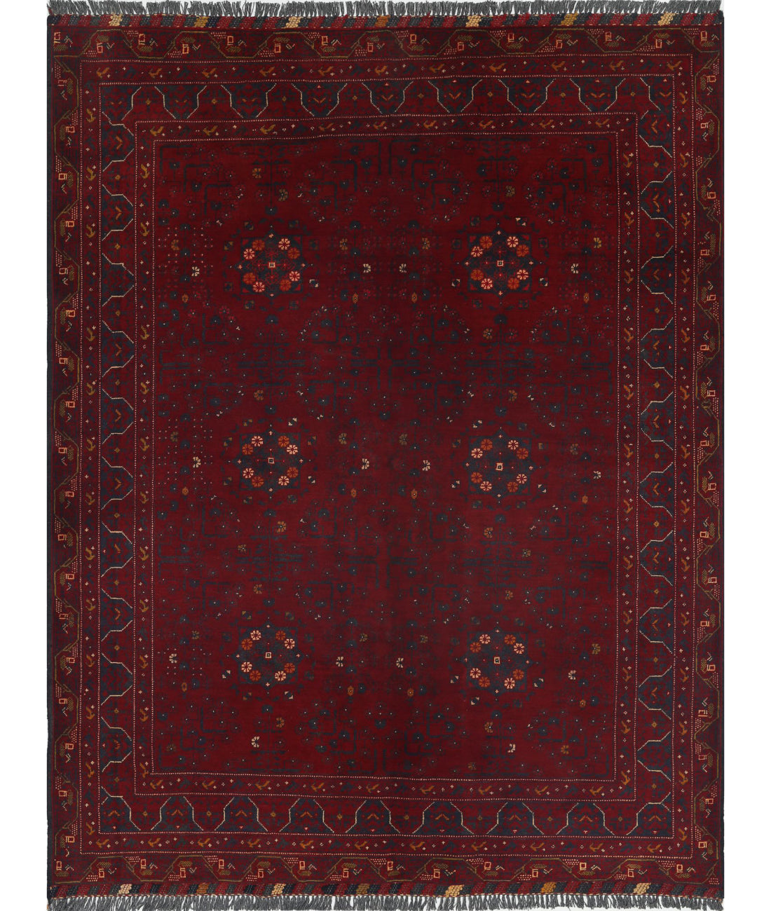 Afghan 4'10'' X 6'5'' Hand-Knotted Wool Rug 4'10'' x 6'5'' (145 X 193) / Red / N/A