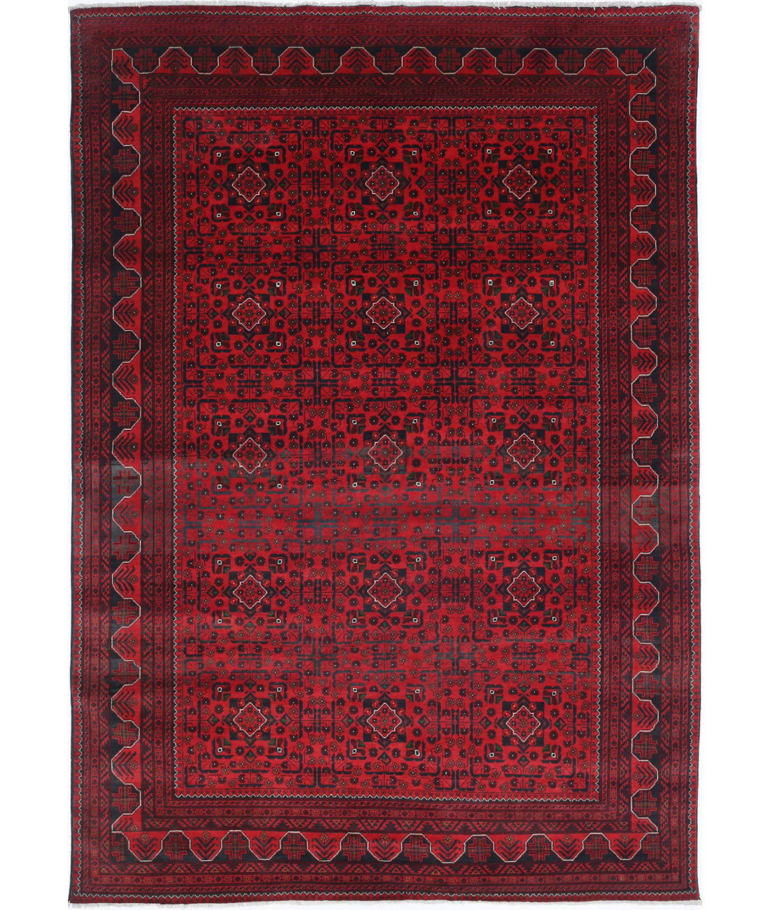 Afghan 6'5'' X 9'5'' Hand-Knotted Wool Rug 6'5'' x 9'5'' (193 X 283) / Red / N/A