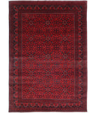 Afghan 6'5'' X 9'5'' Hand-Knotted Wool Rug 6'5'' x 9'5'' (193 X 283) / Red / N/A