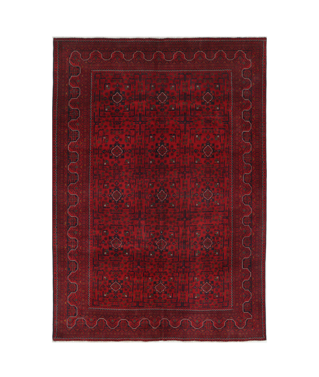 Afghan 6'7'' X 9'5'' Hand-Knotted Wool Rug 6'7'' x 9'5'' (198 X 283) / Red / N/A