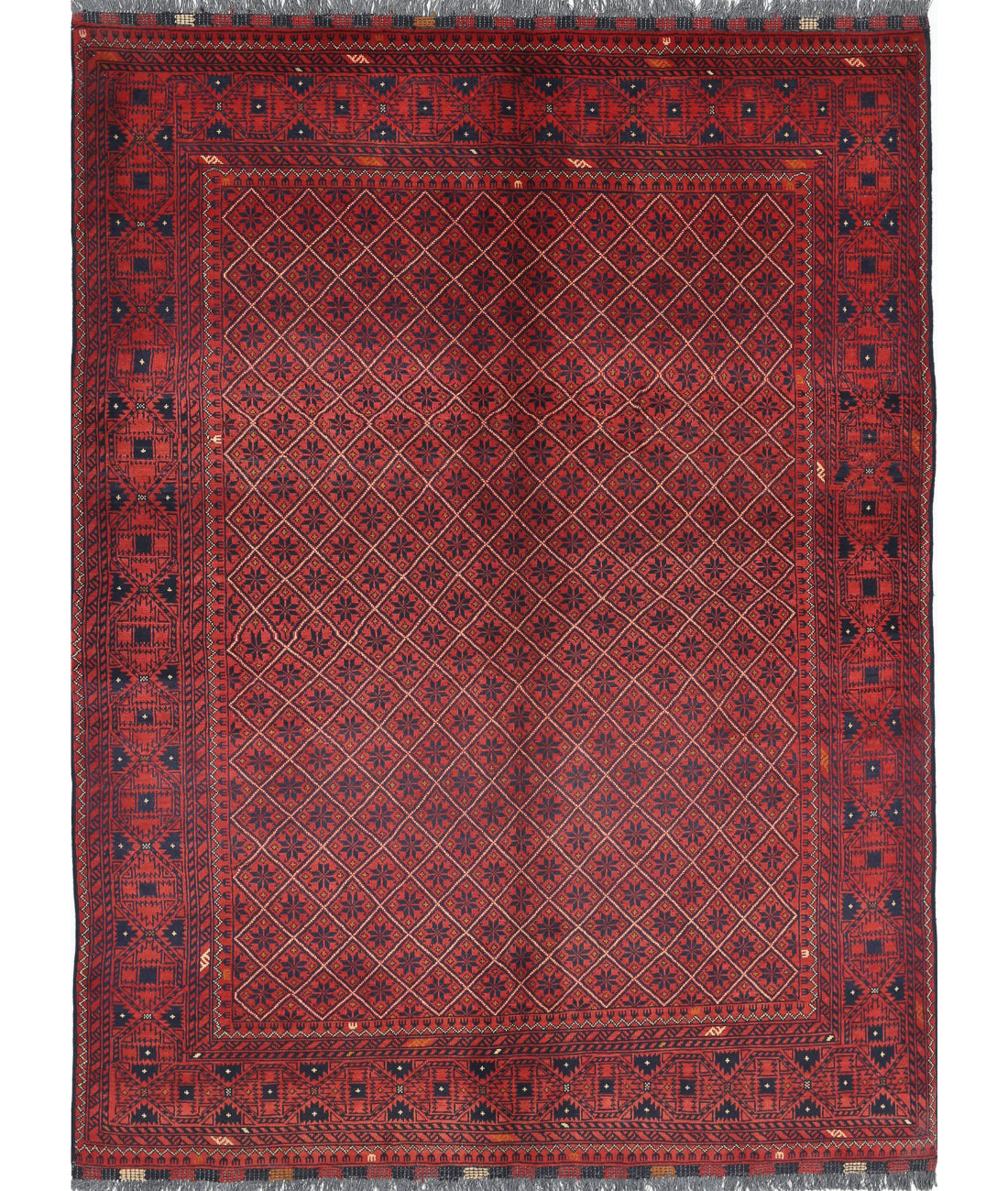 Afghan 4'7'' X 6'0'' Hand-Knotted Wool Rug 4'7'' x 6'0'' (138 X 180) / Red / N/A