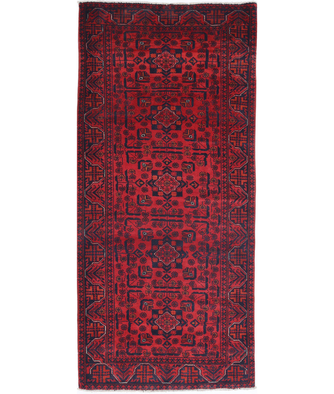 Afghan 2'10'' X 6'5'' Hand-Knotted Wool Rug 2'10'' x 6'5'' (85 X 193) / Red / N/A