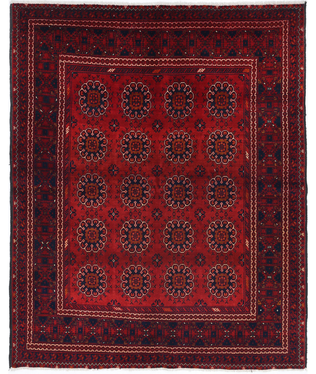 Afghan 5'0'' X 6'3'' Hand-Knotted Wool Rug 5'0'' x 6'3'' (150 X 188) / Red / N/A