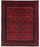 Afghan 5'0'' X 6'3'' Hand-Knotted Wool Rug 5'0'' x 6'3'' (150 X 188) / Red / N/A