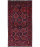 Afghan 3'4'' X 6'2'' Hand-Knotted Wool Rug 3'4'' x 6'2'' (100 X 185) / Red / Blue