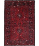 Afghan 3'2'' X 4'10'' Hand-Knotted Wool Rug 3'2'' x 4'10'' (95 X 145) / Red / N/A