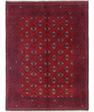 Afghan 4'10'' X 6'5'' Hand-Knotted Wool Rug 4'10'' x 6'5'' (145 X 193) / Red / N/A