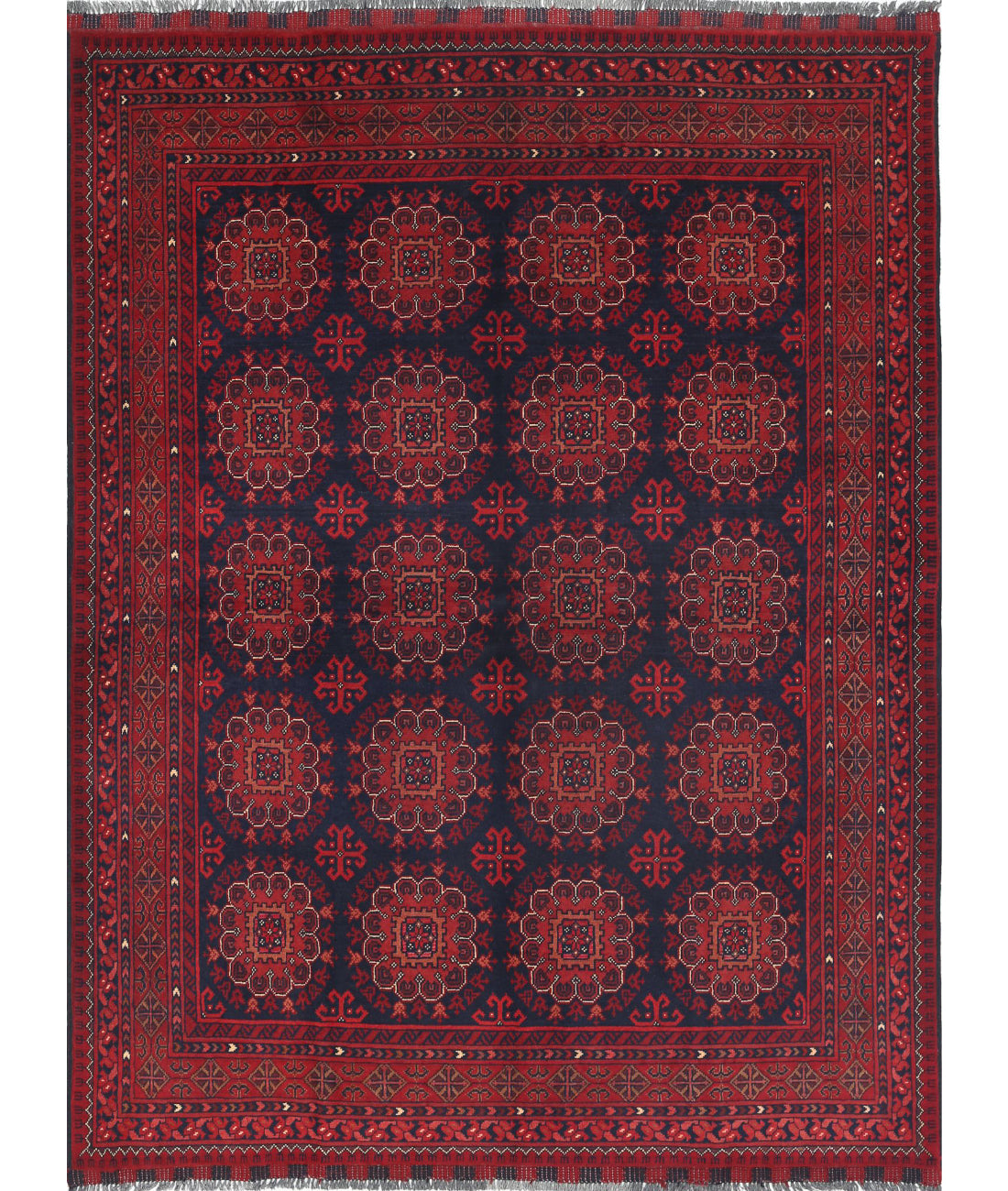 Afghan 4'1'' X 6'5'' Hand-Knotted Wool Rug 4'1'' x 6'5'' (123 X 193) / Red / N/A