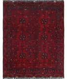 Afghan 4'9'' X 6'0'' Hand-Knotted Wool Rug 4'9'' x 6'0'' (143 X 180) / Red / N/A