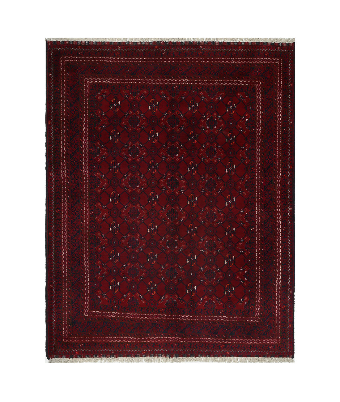 Afghan 5'0'' X 6'4'' Hand-Knotted Wool Rug 5'0'' x 6'4'' (150 X 190) / Red / N/A